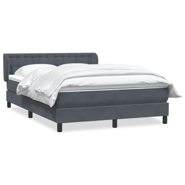 vidaXL Lit tapissier avec matelas Gris foncé 140x210 cm Velours
