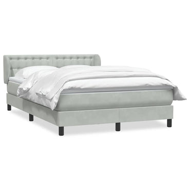 vidaXL Lit tapissier avec matelas Gris clair 160x210 cm Velours