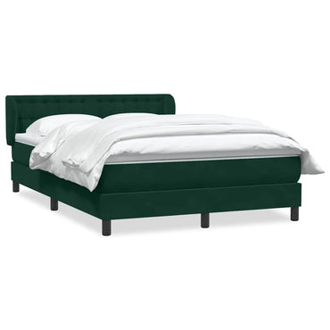 vidaXL Boxspringbett mit Matratze Dunkelgrün 160x210 cm Samt