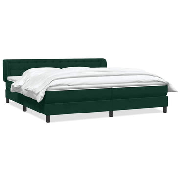 vidaXL Boxspringbett mit Matratzen Dunkelgrün 200x220 cm Samt