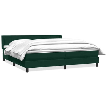 vidaXL Boxspringbett mit Matratze Dunkelgrün 180x210 cm Samt