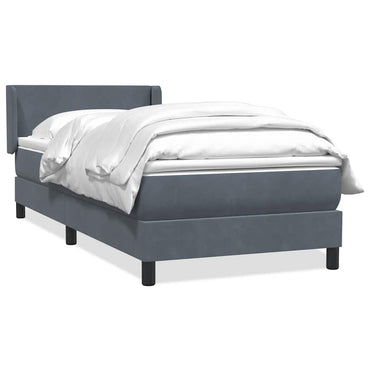 vidaXL Lit tapissier avec matelas Gris foncé 80x220 cm Velours