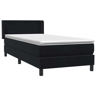 vidaXL Boxspringbett mit Matratze Schwarz 90x220 cm Samt