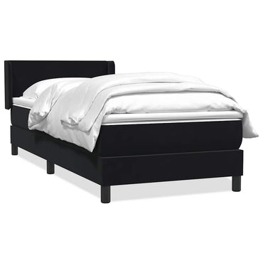 vidaXL Boxspringbett mit Matratze Schwarz 100x220 cm Samt