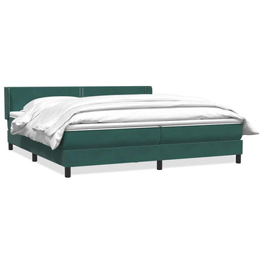 vidaXL Boxspringbett mit Matratze Dunkelgrün 200x220 cm Samt