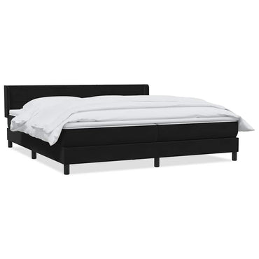 vidaXL Lit tapissier avec matelas Noir 200x220 cm Velours