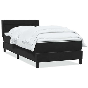 vidaXL Boxspringbett mit Matratze Schwarz 100x220 cm Samt