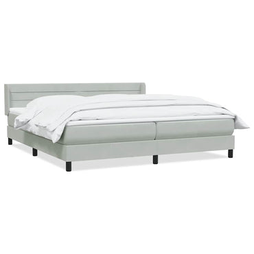 vidaXL Boxspringbett mit Matratze Hellgrau 200x220 cm Samt