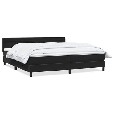 vidaXL Boxspringbett mit Matratze Schwarz 200x220 cm Samt