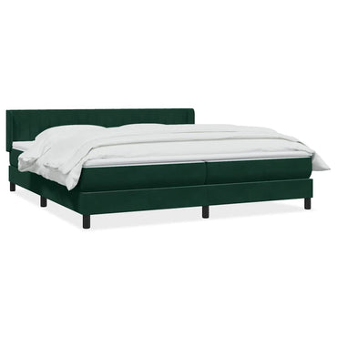 vidaXL Boxspringbett mit Matratze Dunkelgrün 180x210 cm Samt