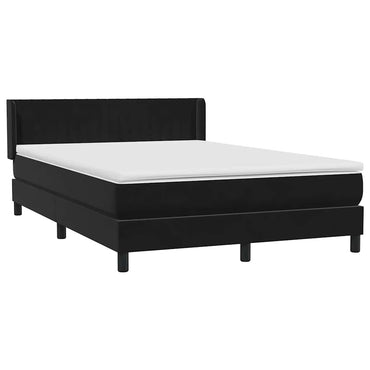 vidaXL Boxspringbett mit Matratze Schwarz 140x220 cm Samt