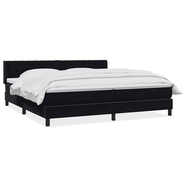 vidaXL Boxspringbett mit Matratze Schwarz 180x210 cm Samt