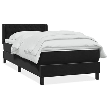 vidaXL Boxspringbett mit Matratze Schwarz 100x220 cm Samt