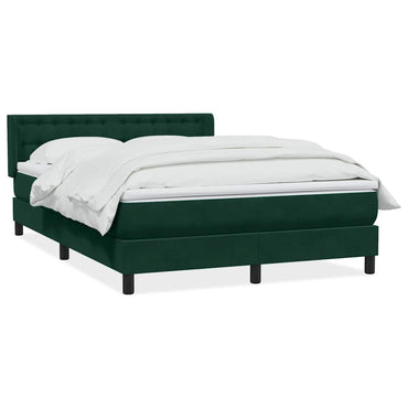 vidaXL Boxspringbett mit Matratze Dunkelgrün 160x210 cm Samt