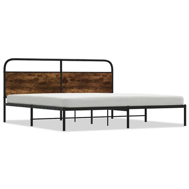 vidaXL Metallbett ohne Matratze Räuchereiche 200x200 cm