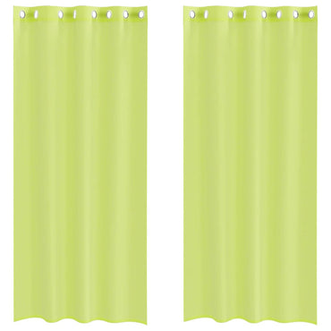 vidaXL Voile Vorhänge mit Ösen 2 Stk. Apfelgrün 140x245 cm