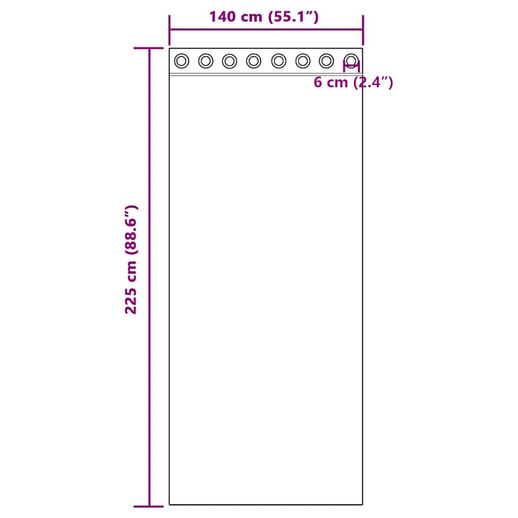 vidaXL Voilages à œillets 2 pcs Noir 140x225 cm