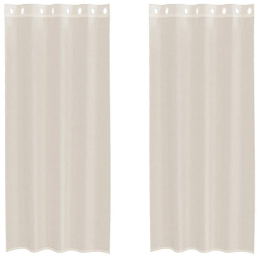 vidaXL Voile Vorhänge mit Ösen 2 Stk. Creme 140x225 cm