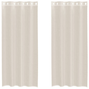 vidaXL Voile Vorhänge mit Ösen 2 Stk. Creme 140x245 cm