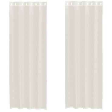vidaXL Voile Vorhänge mit Ösen 2 Stk. Creme 140x300 cm