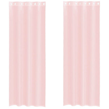 vidaXL Voile Vorhänge mit Ösen 2 Stk. Hellrosa 140x300 cm
