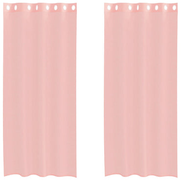 vidaXL Voile Vorhänge mit Ösen 2 Stk. Rosa 140x245 cm