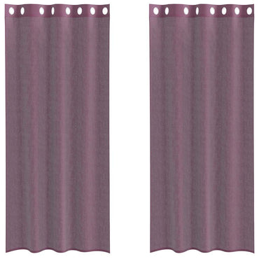 vidaXL Voile Vorhänge mit Ösen 2 Stk. Lila 140x225 cm
