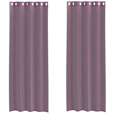 vidaXL Voile Vorhänge mit Ösen 2 Stk. Lila 140x260 cm