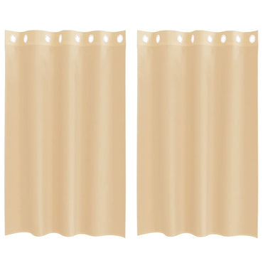 vidaXL Voile Vorhänge mit Ösen 2 Stk. Sandfarbe