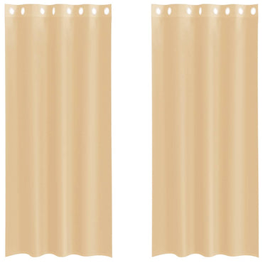 vidaXL Voile Vorhänge mit Ösen 2 Stk. Sandfarbe