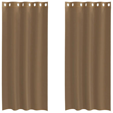 vidaXL Rideaux voilages à œillets 2 pcs Marron clair