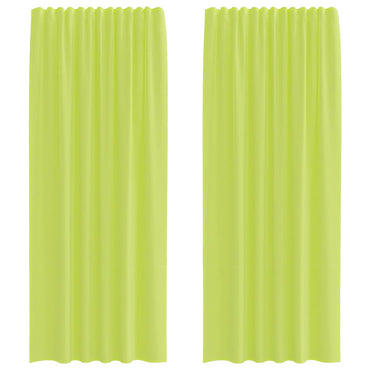 vidaXL Voile Vorhänge mit Stangentaschen 2 Stk. Apfelgrün