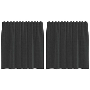 vidaXL Voile Vorhänge mit Stangentaschen 2 Stk. Schwarz