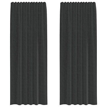 vidaXL Voile Vorhänge mit Stangentaschen 2 Stk. Schwarz
