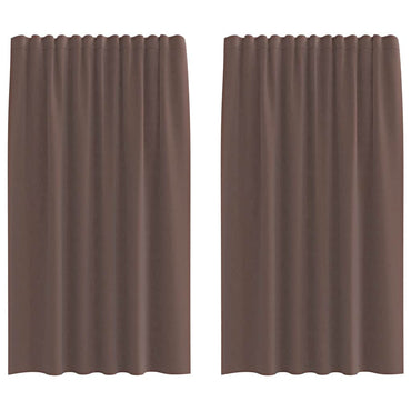 vidaXL Voile Vorhänge mit Stangentaschen 2 Stk. Braun
