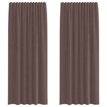 vidaXL Voile Vorhänge mit Stangentaschen 2 Stk. Braun