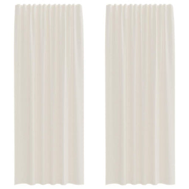 vidaXL Voile Vorhänge mit Stangentaschen 2 Stk. Creme