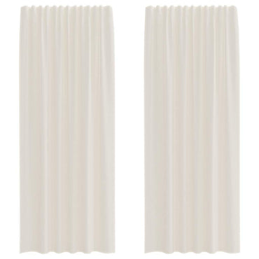 vidaXL Voile Vorhänge mit Stangentaschen 2 Stk. Creme