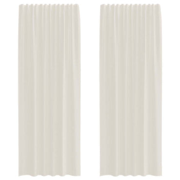 vidaXL Voile Vorhänge mit Stangentaschen 2 Stk. Creme