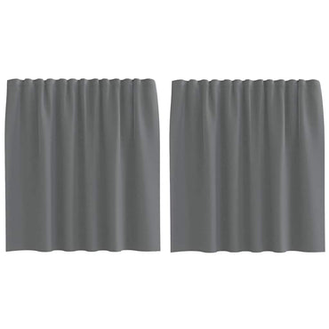 vidaXL Voile Vorhänge mit Stangentaschen 2 Stk. Dunkelgrau