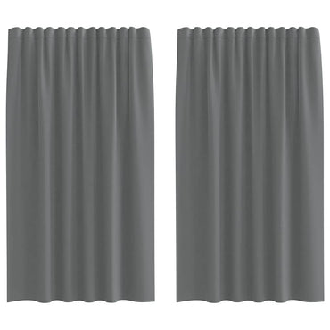 vidaXL Voile Vorhänge mit Stangentaschen 2 Stk. Dunkelgrau