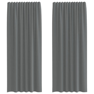vidaXL Voile Vorhänge mit Stangentaschen 2 Stk. Dunkelgrau