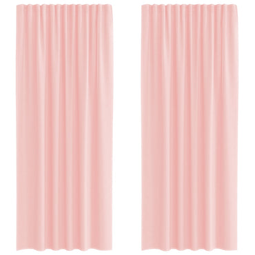 vidaXL Voile Vorhänge mit Stangentaschen 2 Stk. Rosa