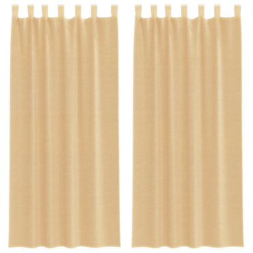vidaXL Voile Vorhänge mit Stangentaschen 2 Stk. Sandfarbe