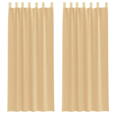 vidaXL Voile Vorhänge mit Stangentaschen 2 Stk. Sandfarbe