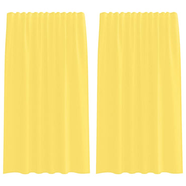 vidaXL Voile Vorhänge mit Stangentaschen 2 Stk. Gelb