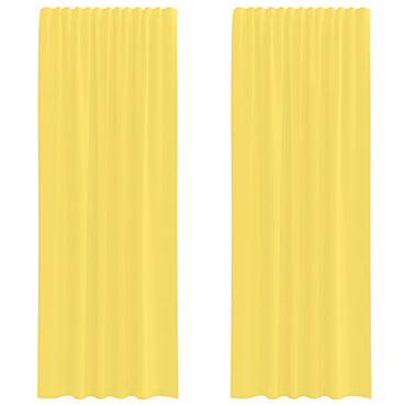 vidaXL Voile Vorhänge mit Stangentaschen 2 Stk. Gelb
