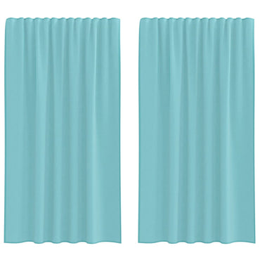 vidaXL Voile Vorhänge mit Stangentaschen 2 Stk. Türkis