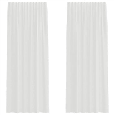 vidaXL Voile Vorhänge mit Stangentaschen 2 Stk. Weiß