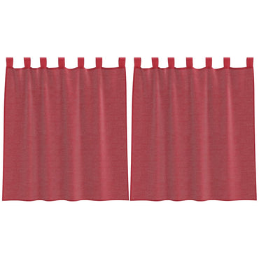 vidaXL Voile Vorhänge mit Stangentaschen 2 Stk. Weinrot